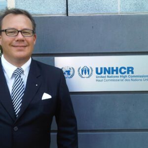 Dr. Christoph von Gamm, vor dem UNHCR in Genf, August 2011