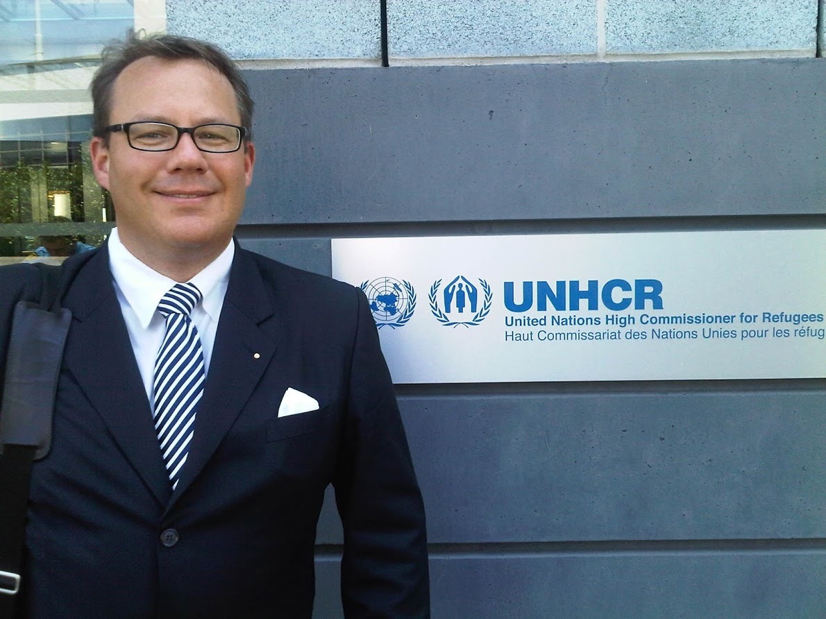 Dr. Christoph von Gamm, vor dem UNHCR in Genf, August 2011